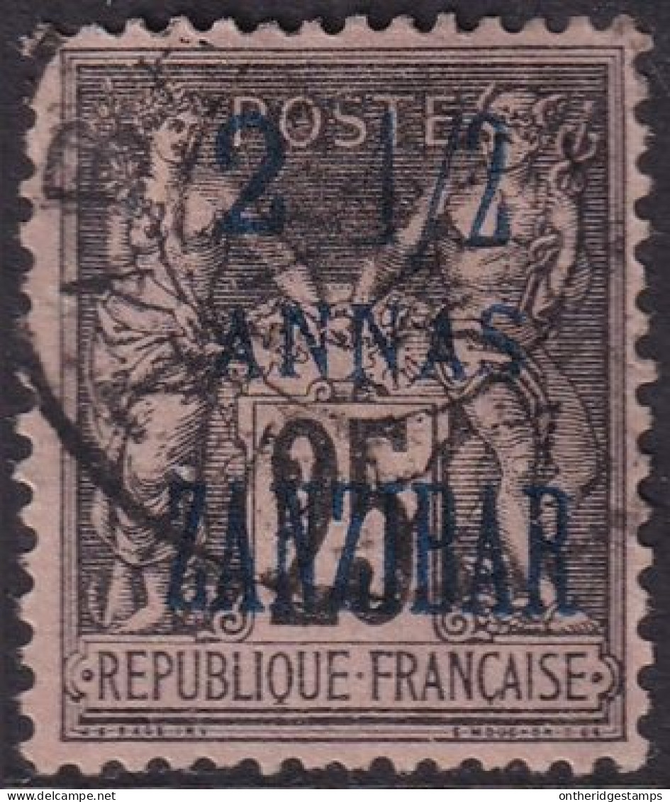 French Offices Zanzibar 1896 Sc 22 Yt 24 Used Heavy Hinge - Gebruikt