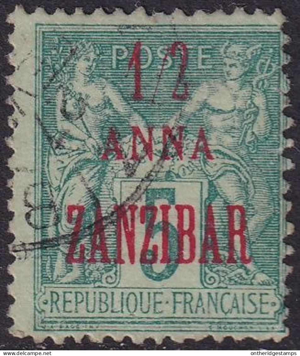 French Offices Zanzibar 1896 Sc 17 Yt 17 Used Some Rough Perfs - Gebruikt