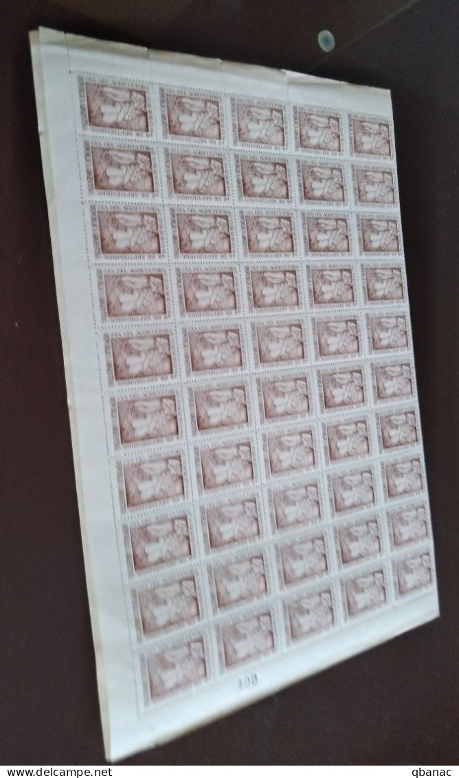 Argentina 1948 Mi#553 Mint Never Hinged Full Sheet Of 100 - Unused Stamps