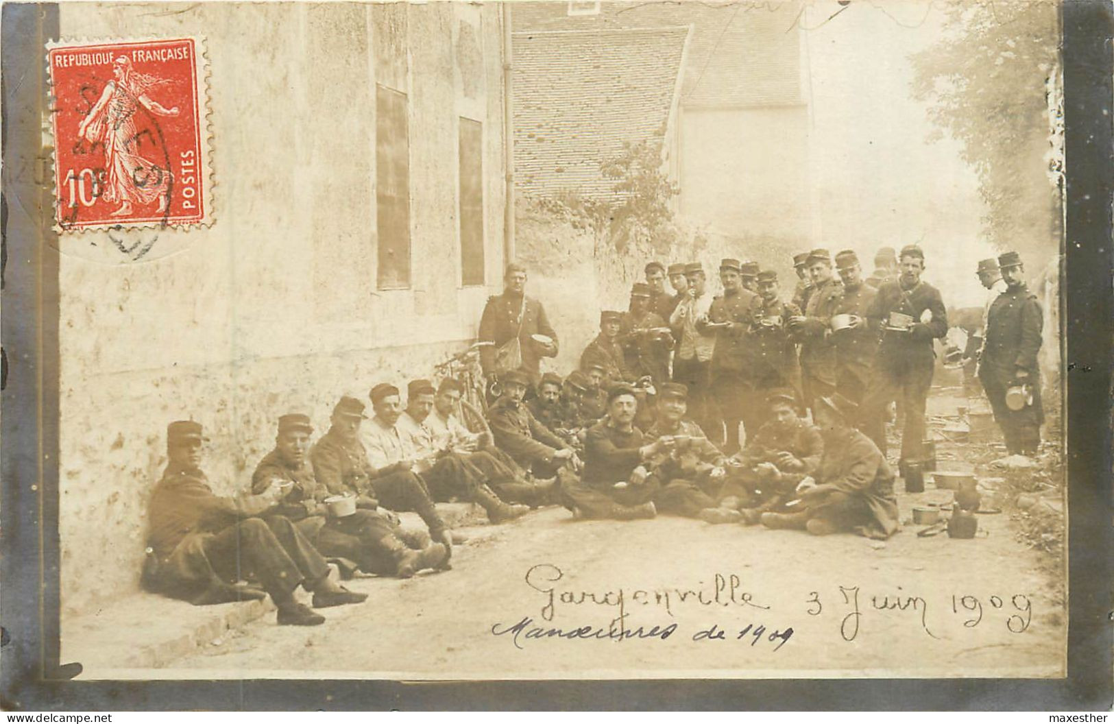 GARGENVILLE  Manœuvre Militaire Du 3 Juin 1909 -CARTE PHOTO - Gargenville