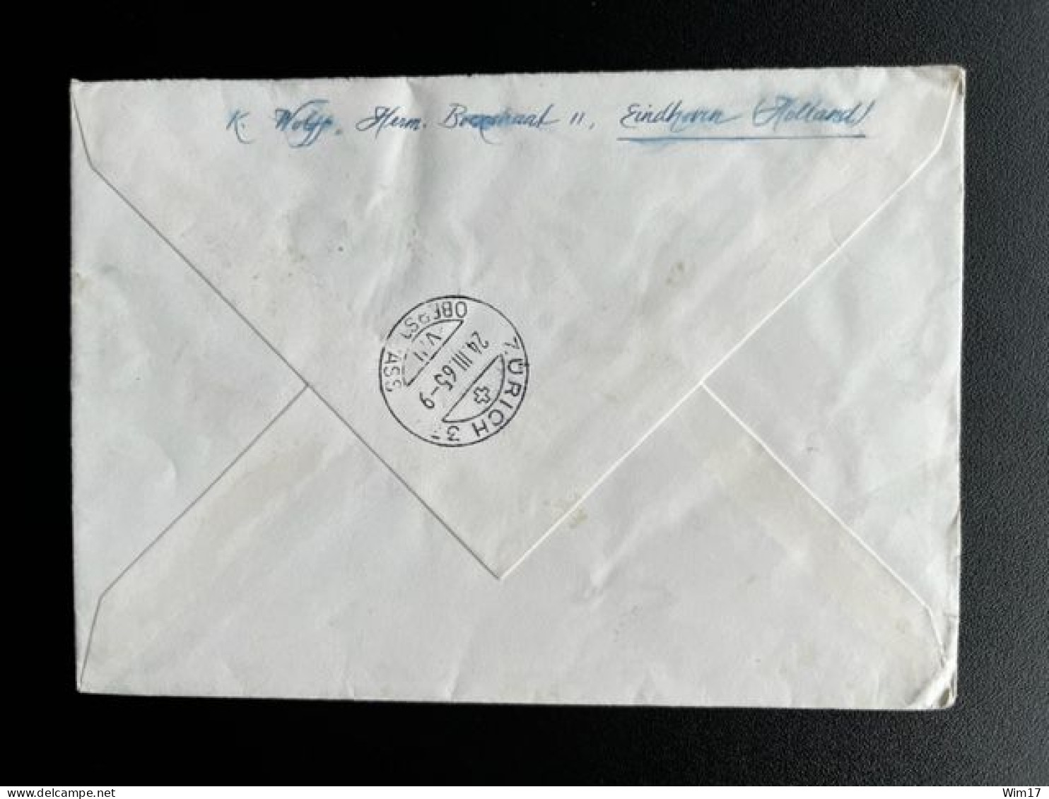 NETHERLANDS 1966 REGISTERED LETTER EINDHOVEN PHILIPS TO ZURICH 22-03-1965 NEDERLAND AANGETEKEND - Briefe U. Dokumente