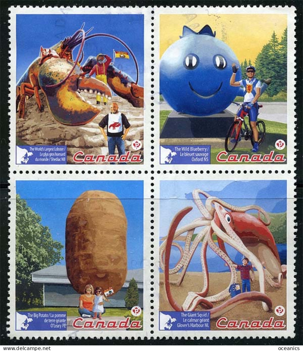 Canada (Scott No.2484 - Attraction Touristiques / Road Side Attraction) (o) Bloc Of 4 - Gebraucht