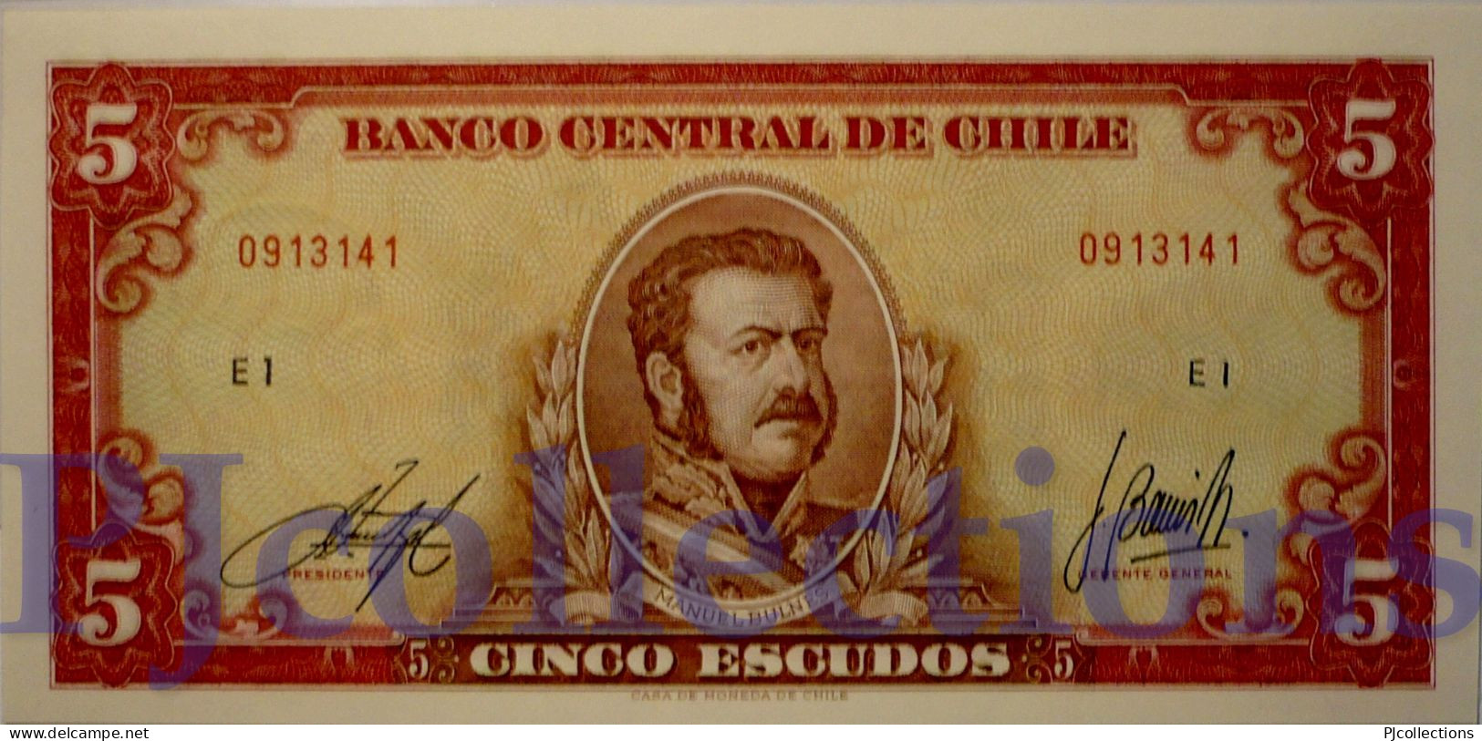 CHILE 5 ESCUDOS 1964 PICK 138 UNC - Chile