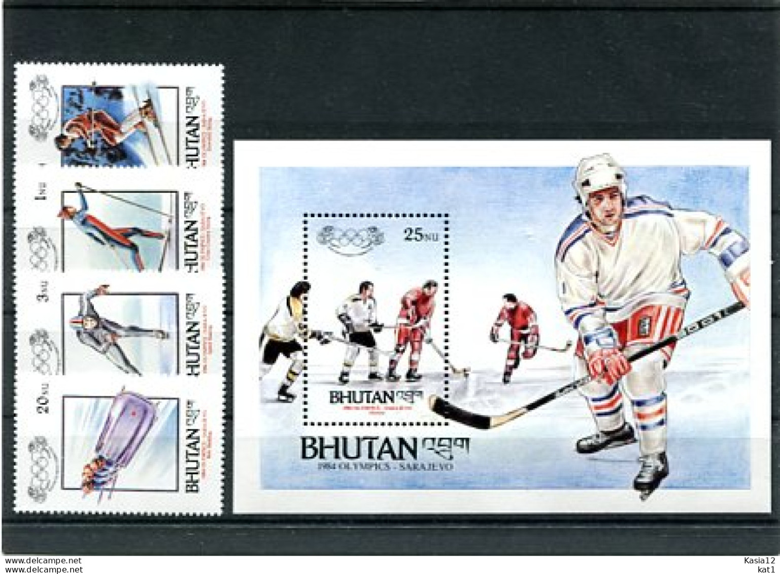 A52766)Olympia 84: Bhutan 847 - 850 A** + Bl 105 A** - Hiver 1984: Sarajevo