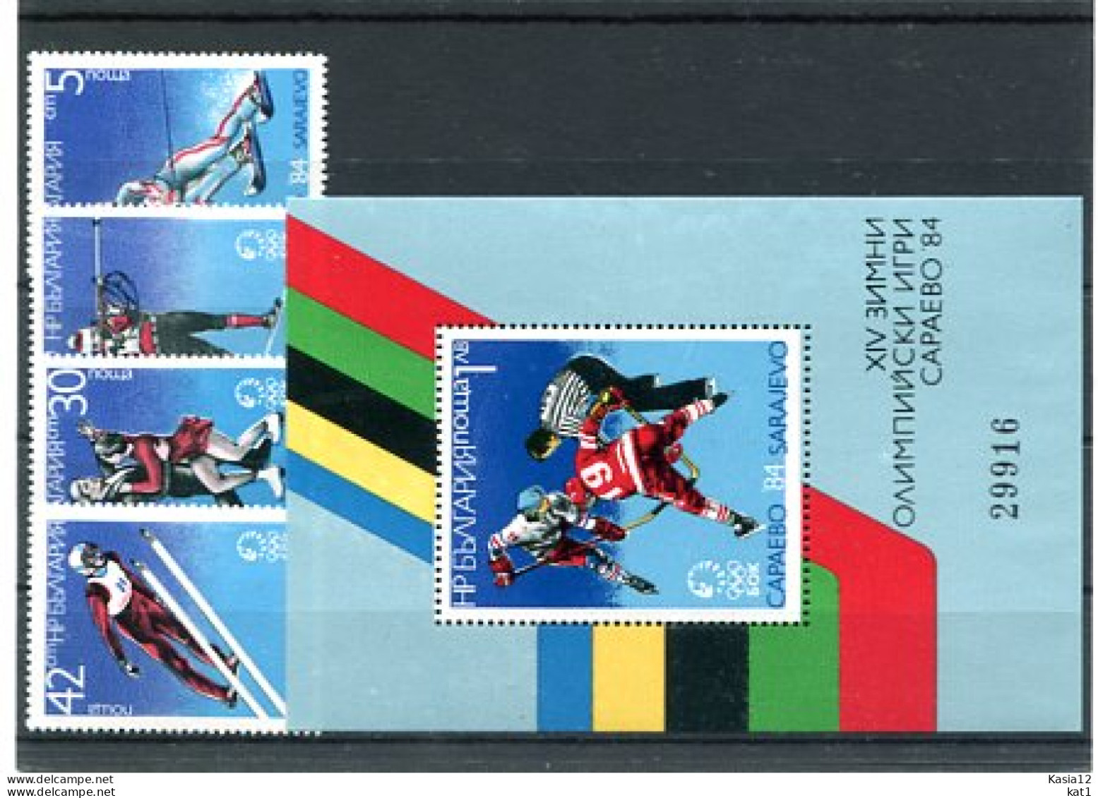 A52768)Olympia 84: Bulgarien 3247 - 3250** + Bl 140** - Inverno1984: Sarajevo