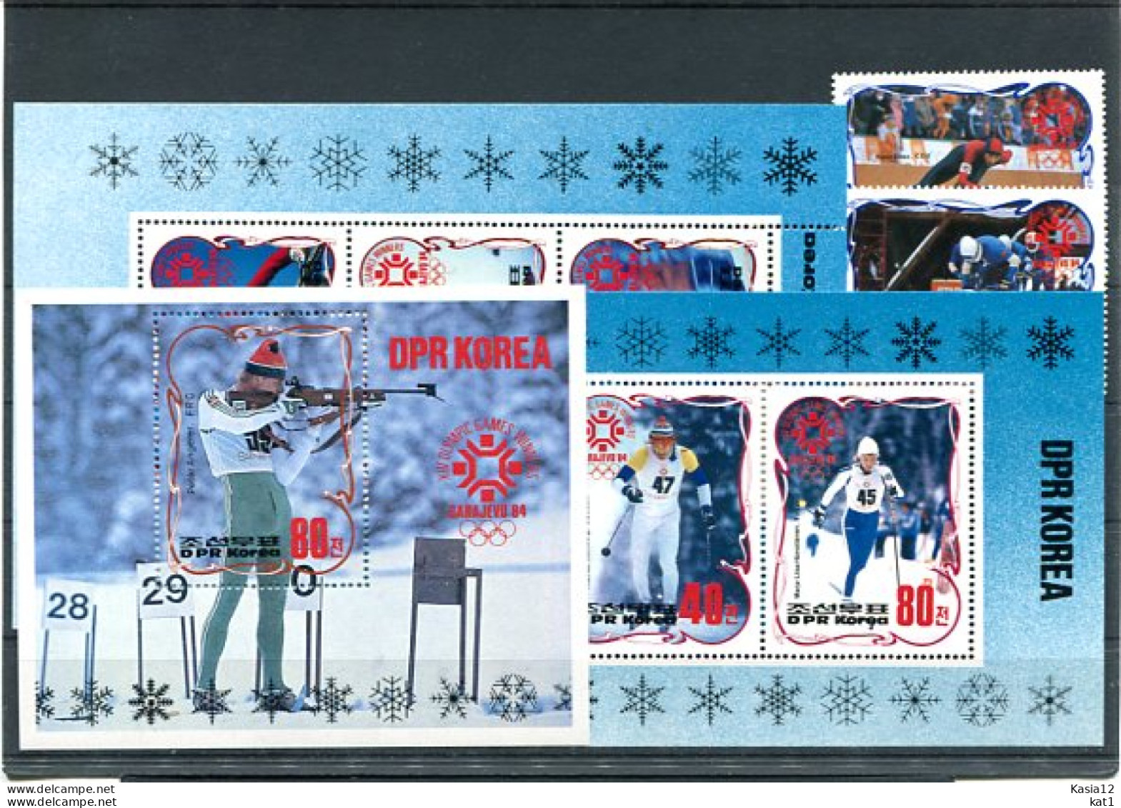 A52786)Olympia 84: Nordkorea 2457 - 2458** + Bl 174 - 176** - Winter 1984: Sarajevo