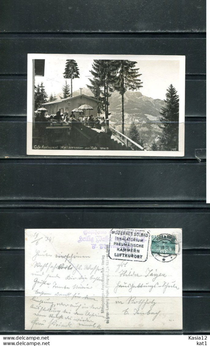 K18732)Ansichtskarte: Igls, Cafe Heiligwasser, Gelaufen 1934 - Igls