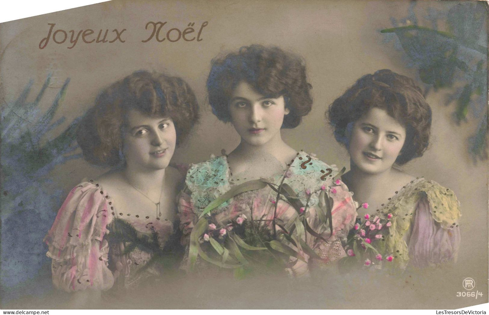 FETES - Joyeux Noel - Femmes - Fleurs - Carte Postale Ancienne - Sonstige & Ohne Zuordnung