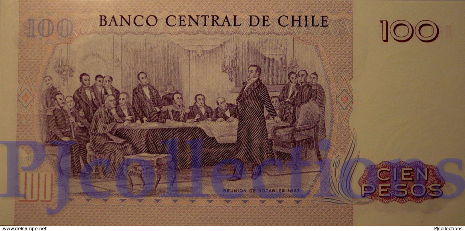 CHILE 100 PESOS 1984 PICK 152b AUNC - Chili