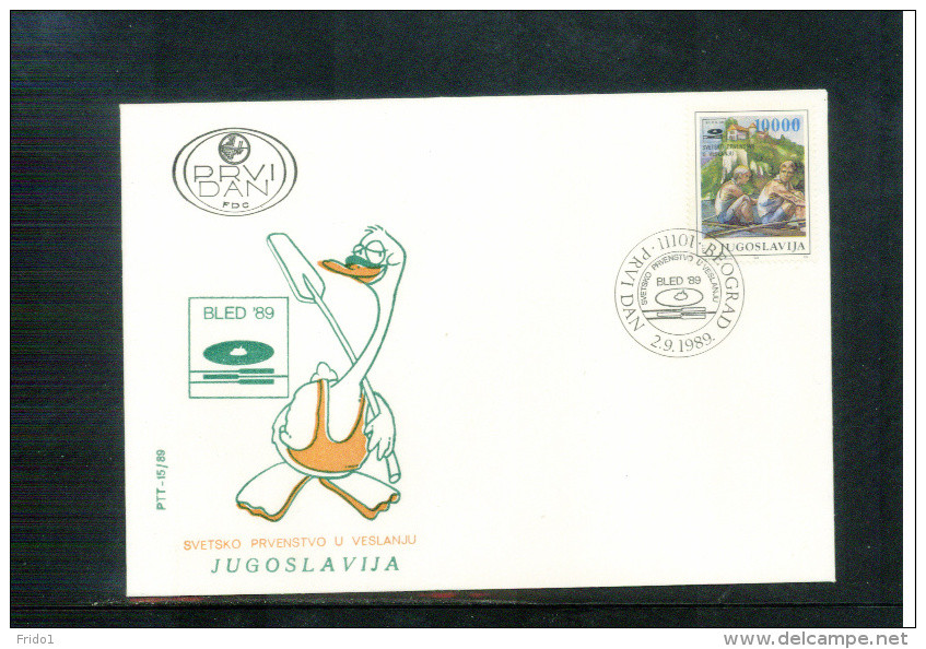 Yugoslawien / Yugoslavia / Yougoslavie 1989 Bled World Championship FDC - Rudersport