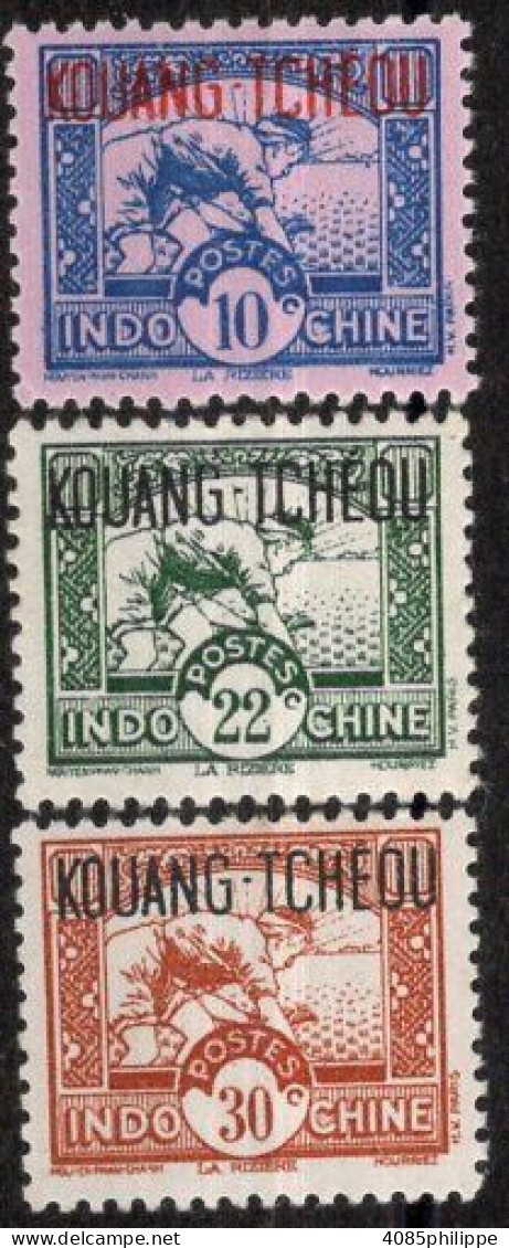 KOUANG TCHEOU Timbres-poste N°148* ,149* & 150* Neufs Charnières TB Cote : 3.00€ - Unused Stamps