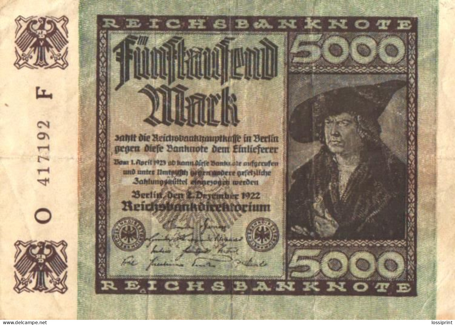 Germany:5000 Mark 1922 - 5000 Mark
