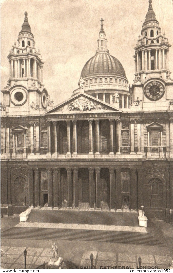 LONDON, ST. PAUL'S CATHEDRAL, ARCHITECTURE, STATUE, UNITED KINGDOM - St. Paul's Cathedral