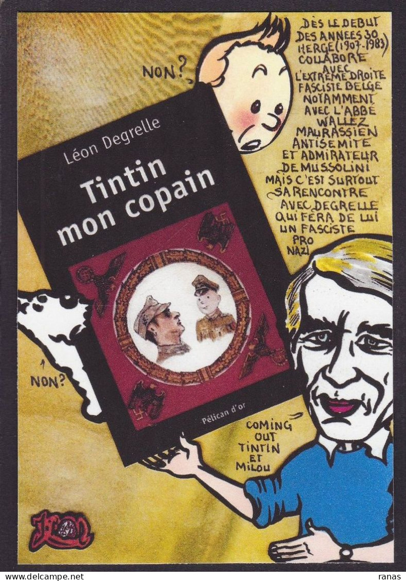 CPM Hergé Tintin Degrelle Tirage Signé 30 Exemplaires Numérotés Signés Par JIHEL - Stripverhalen