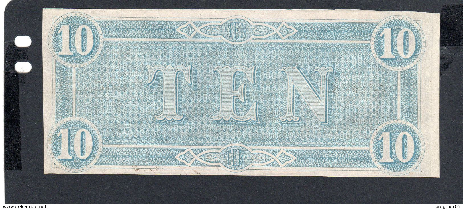 USA - Billet  10 Dollar États Confédérés 1864 PNEUF/AUNC P.068 - Confederate Currency (1861-1864)
