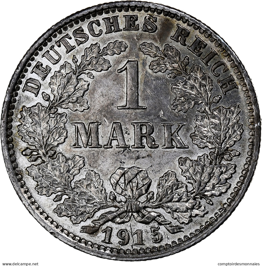 Empire Allemand, Wilhelm II, Mark, 1915, Muldenhütten, Argent, SUP+, KM:14 - 1 Mark