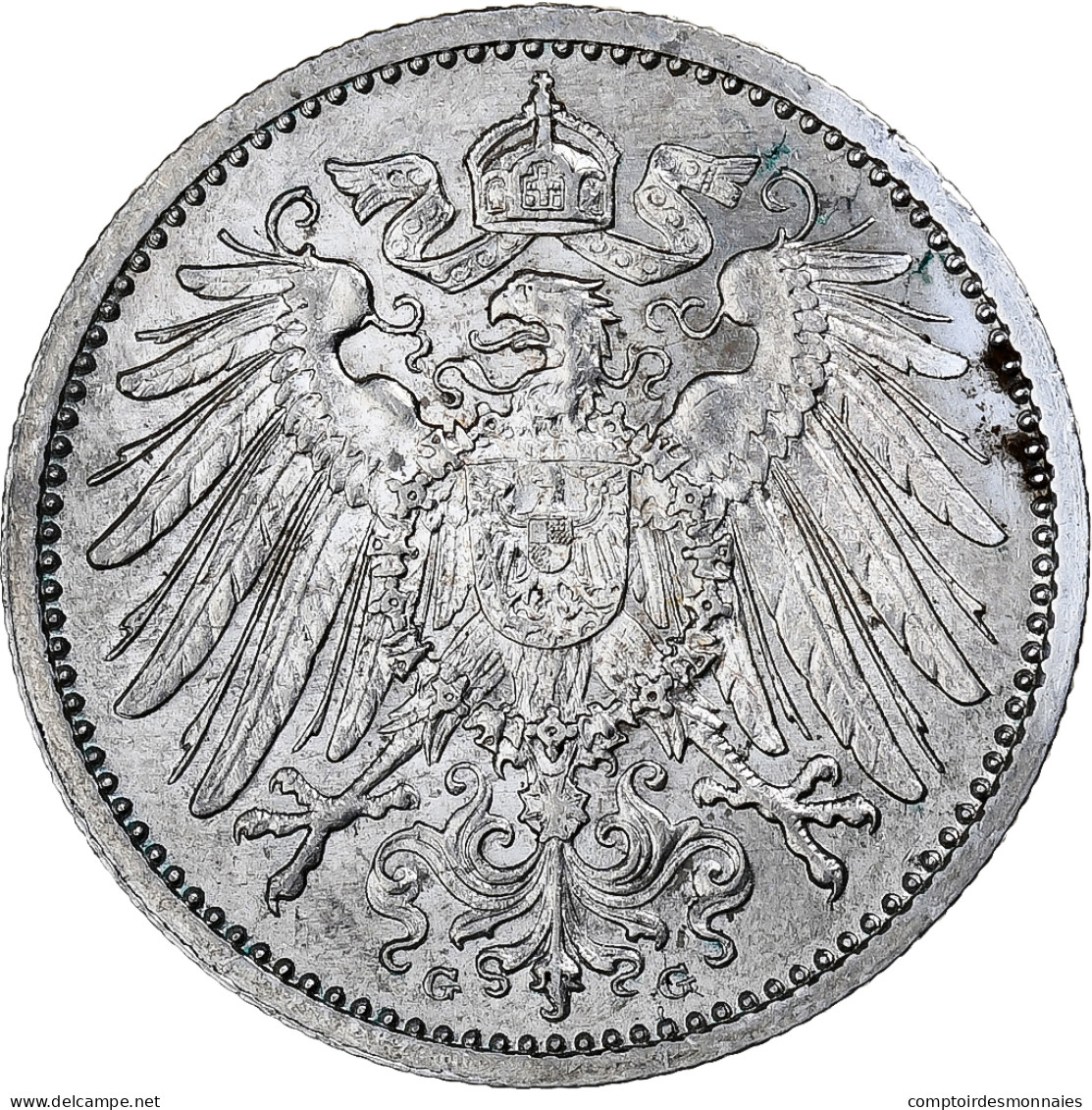 Monnaie, GERMANY - EMPIRE, Wilhelm II, Mark, 1914, Karlsruhe, SUP+, Argent - 1 Mark