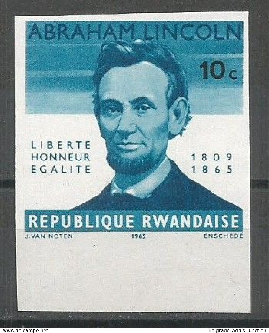 Rwanda COB 92-Cu Essai De Couleur Non-Dentelé Imperforated Proof MNH / ** 1965 Lincoln - Neufs