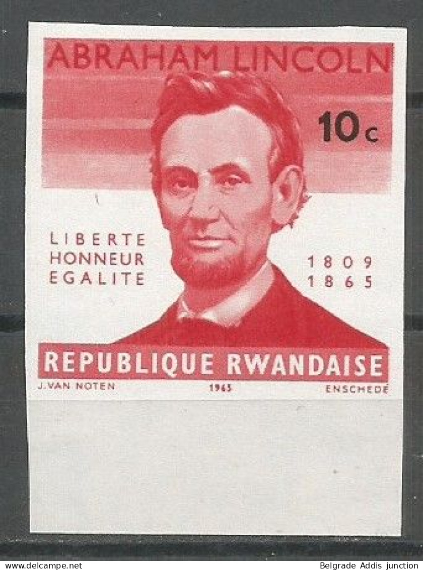 Rwanda COB 92-Cu Essai De Couleur Non-Dentelé Imperforated Proof MNH / ** 1965 Lincoln - Neufs