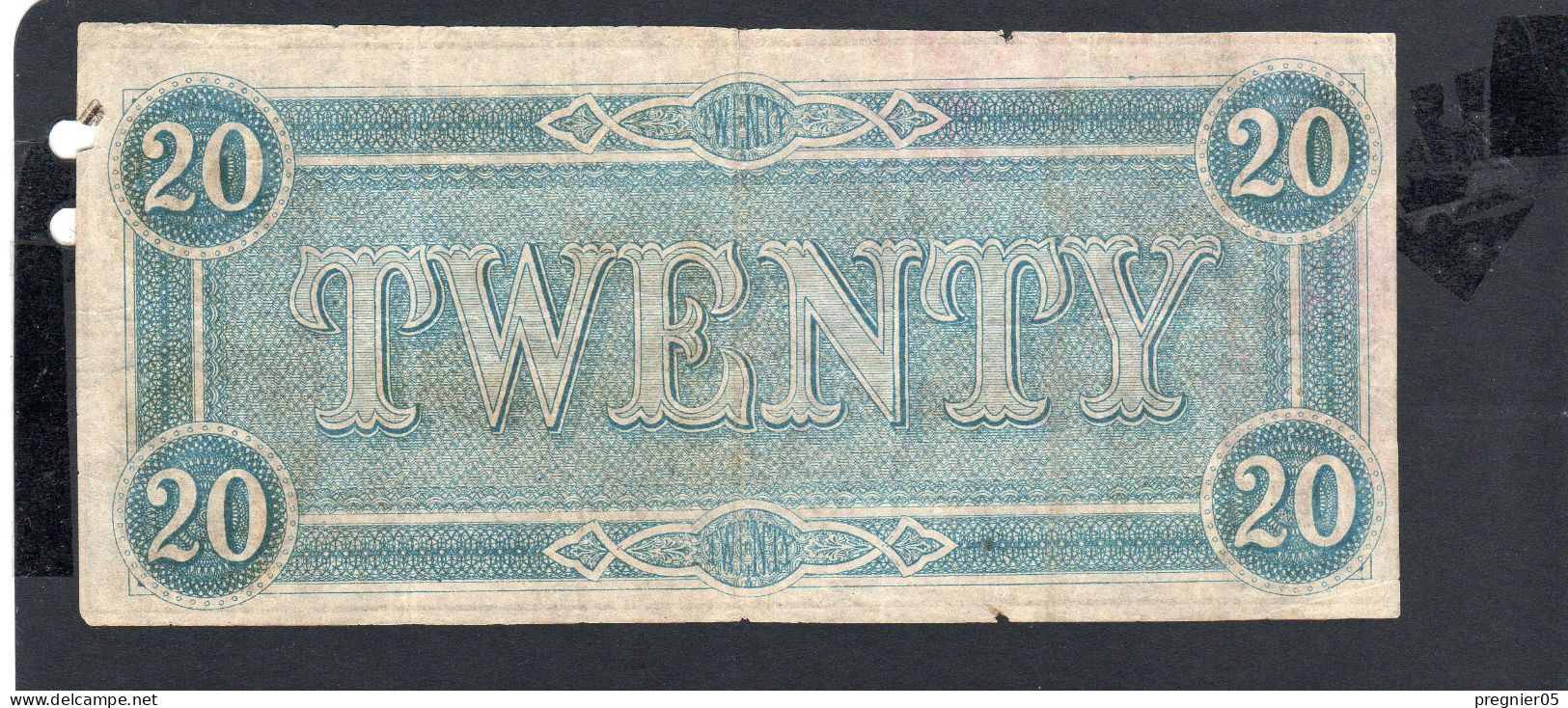 USA - Billet  20 Dollar États Confédérés 1864 TTB/VF P.069 § 64804 - Confederate Currency (1861-1864)