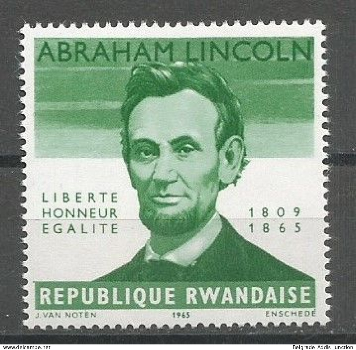 Rwanda COB 92-V Variété: Sans Indication De Valeur Error Missing Face Value MNH / ** 1965 Lincoln - Neufs
