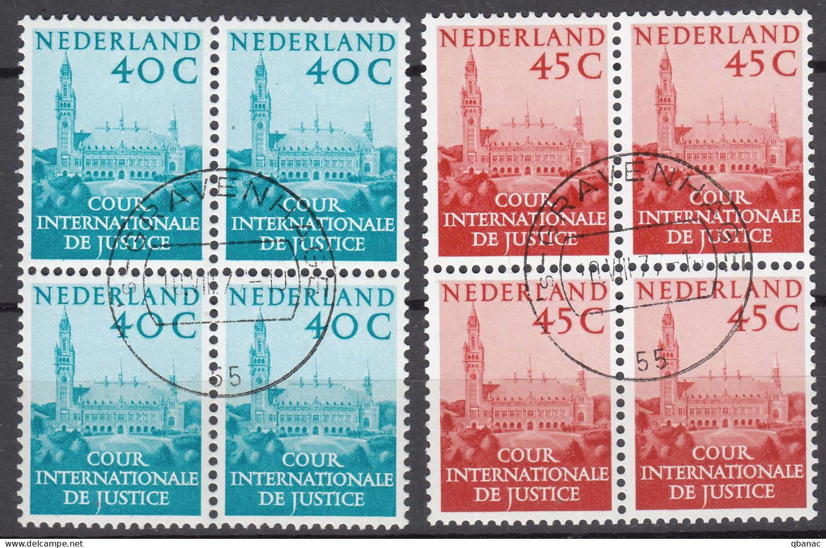 Netherlands 1977 Postage Due Mi#40,41 Canceled Pieces Of 4 - Used Stamps