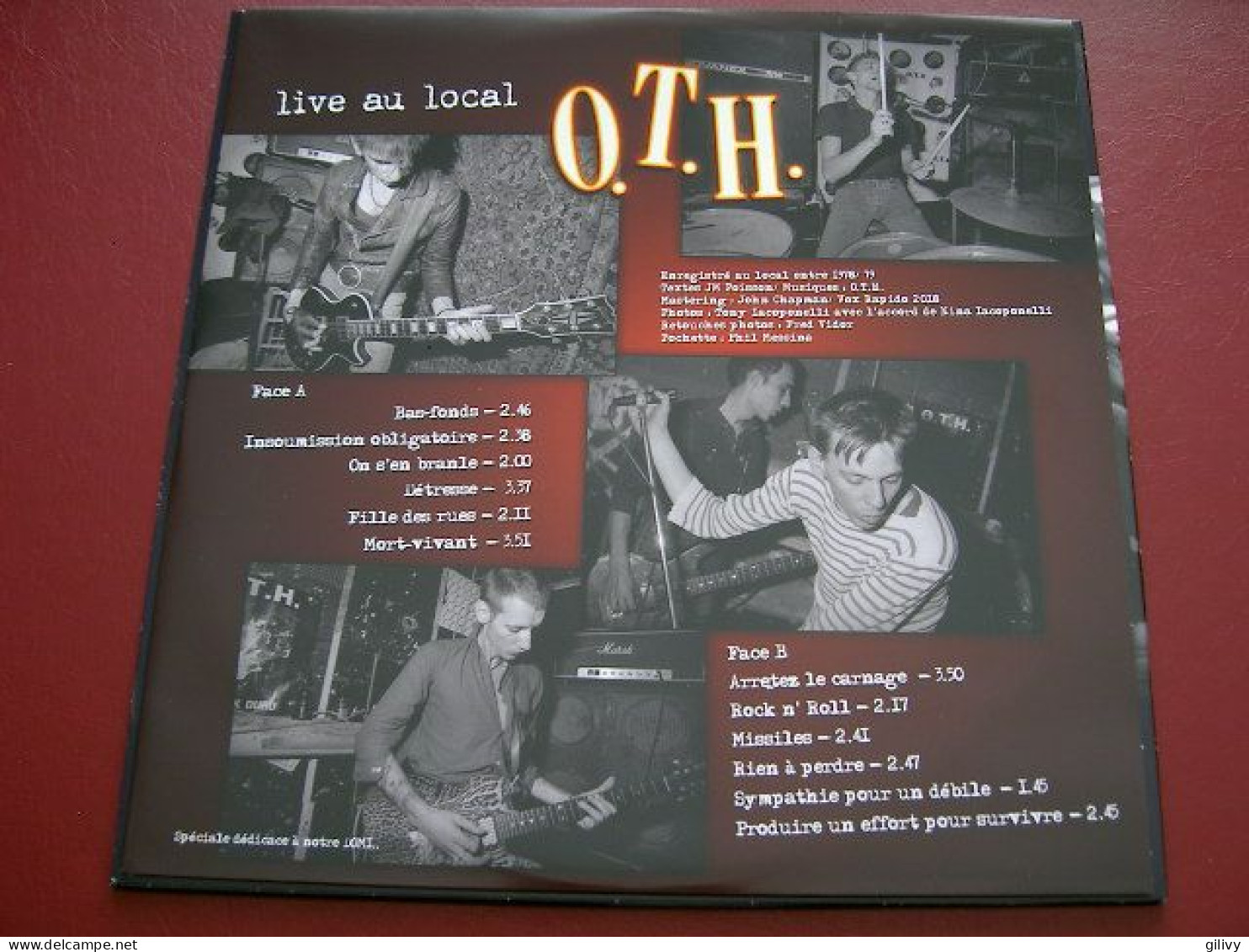 O.T.H. " Live Au Local " - Vinyle Bleu - Punk
