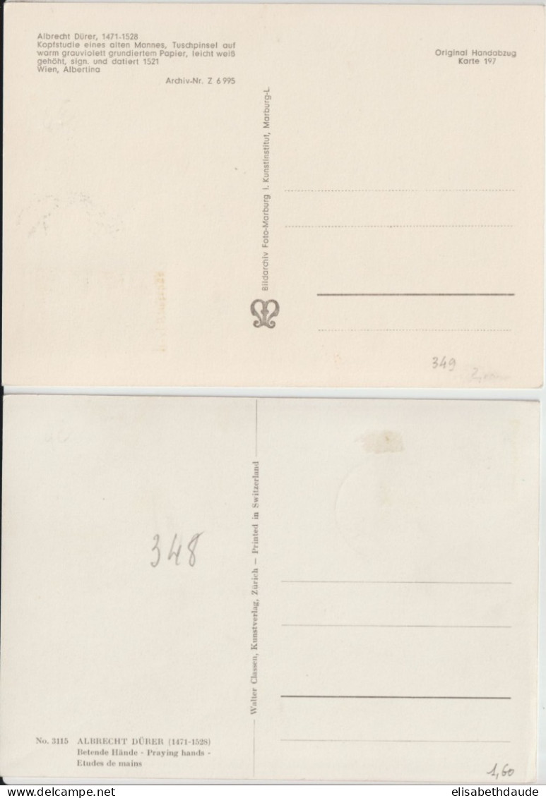 1955 - SARRE / SAAR - 2 CARTES MAXIMUM - DÜRER - MAINS + VIEILLARD - Maximumkaarten