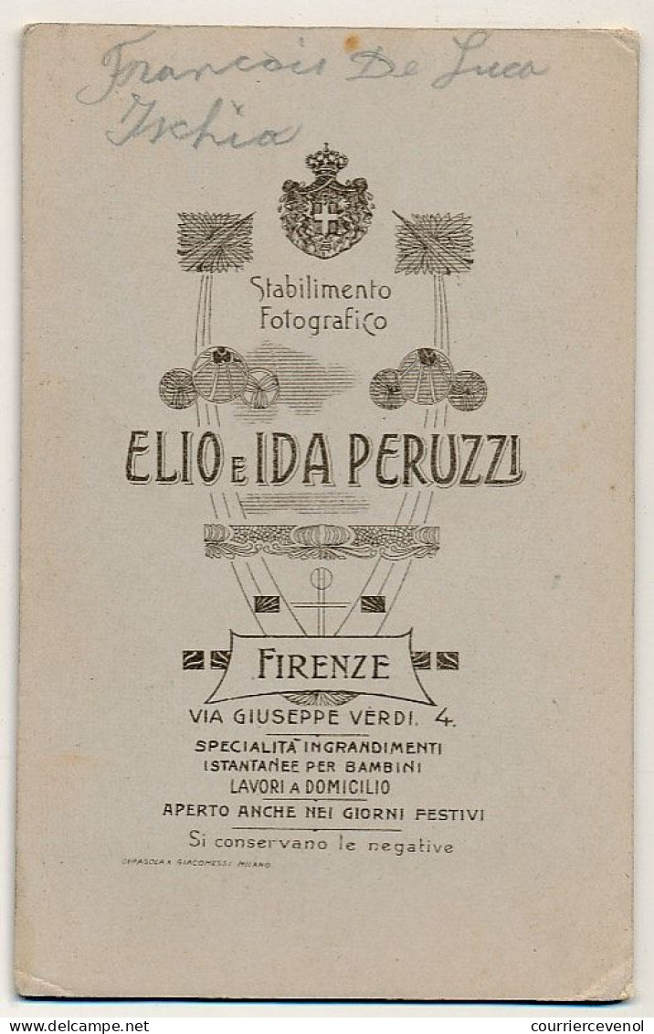 FRANCE - Photographie Sur Carton - Militaire Italien - Elio E Ida Peruzi / Firenze - War, Military