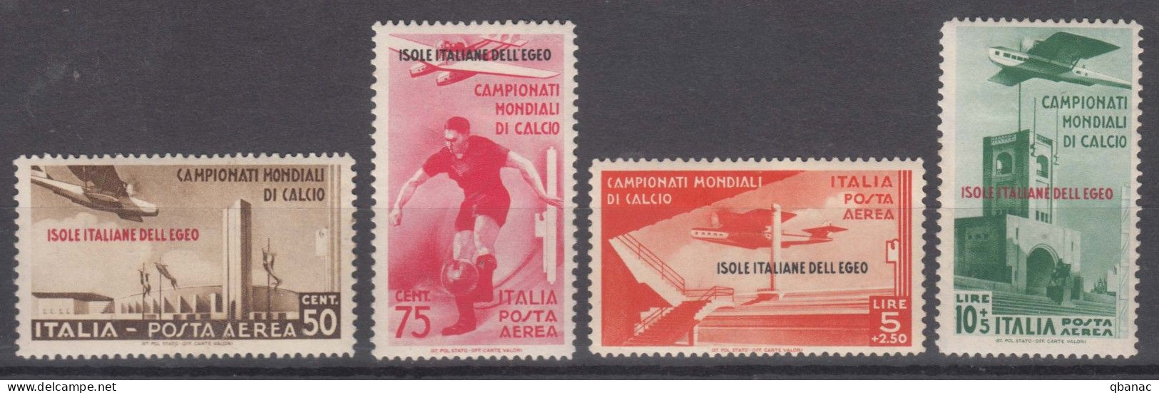 Italy Colonies Aegean Islands Egeo 1934 Calcio Sassone#A34-A37 Mi#142-145 Mint Hinged - Egeo