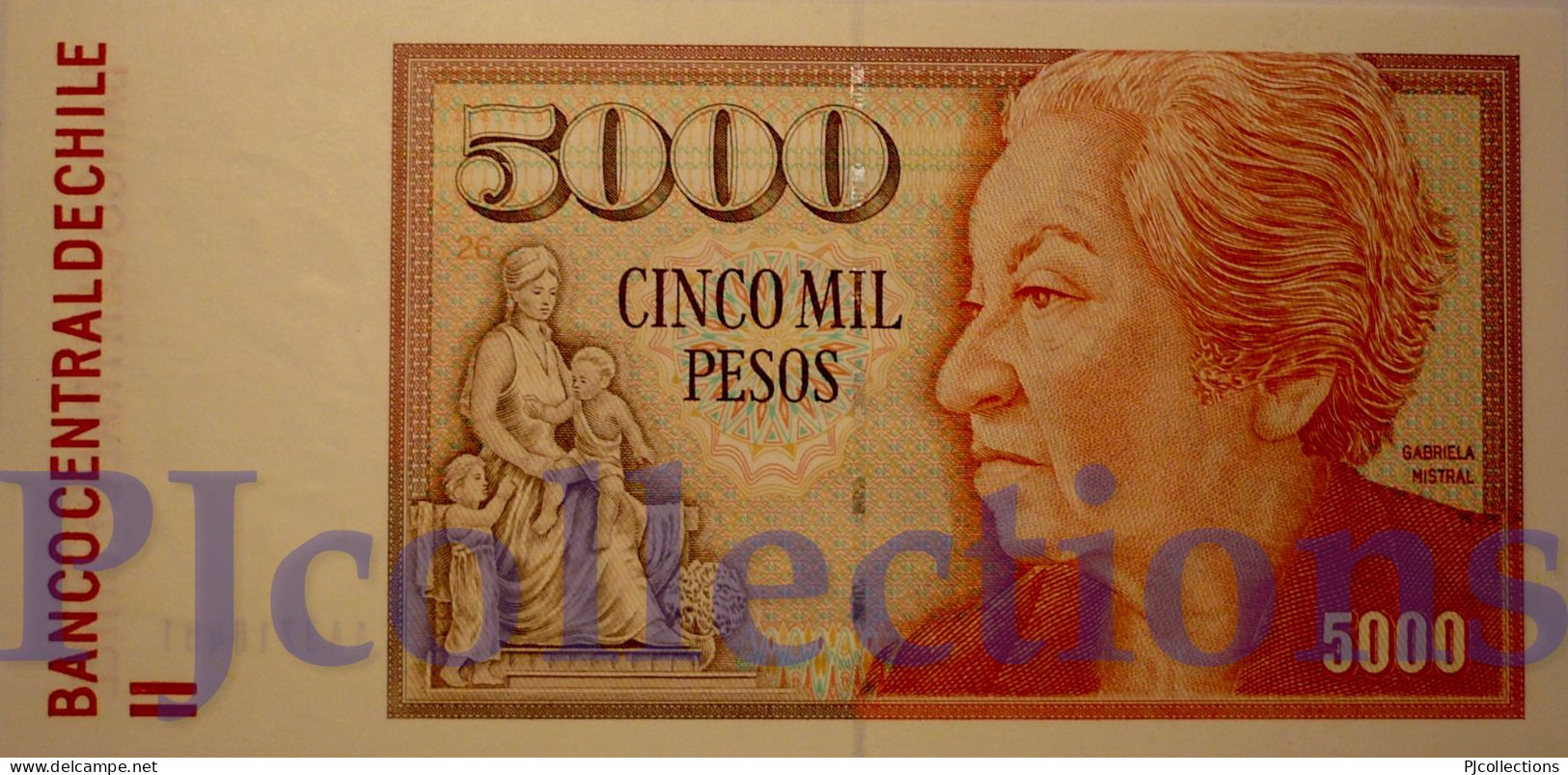 CHILE 5000 PESOS 2008 PICK 155g UNC PREFIX "AA" - Chile