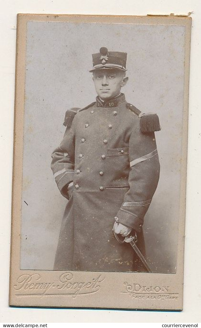 FRANCE - Petite Photographie Sur Carton - Militaire - N°10 Sur Le Col - Rémy Ponget - Dijon - Oorlog, Militair