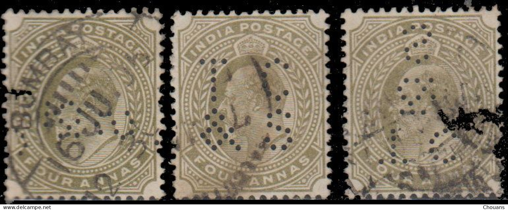 Inde Anglaise 1902. ~ YT 63 Perforé (par 3) - 4 A. Edouard VII - 1902-11 King Edward VII