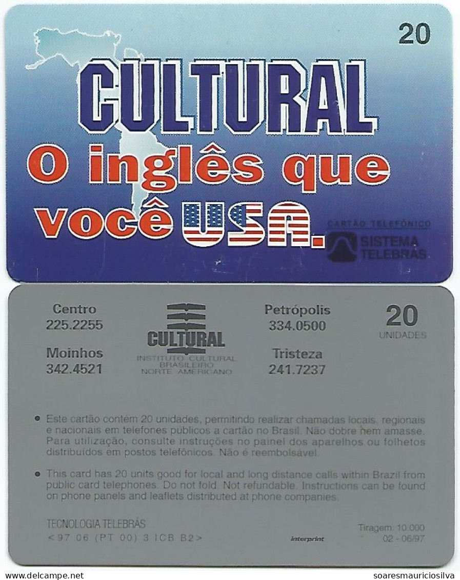 Brazil Telemar Phonecard 10,000 Cards Issued Cultural - The English You Use Used - Brésil