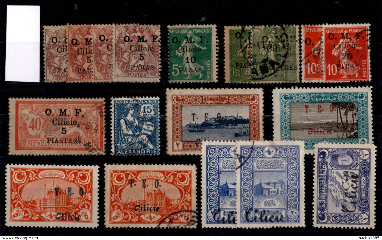 Carte Avec Quelques Timbres De Cilicie - Used Stamps