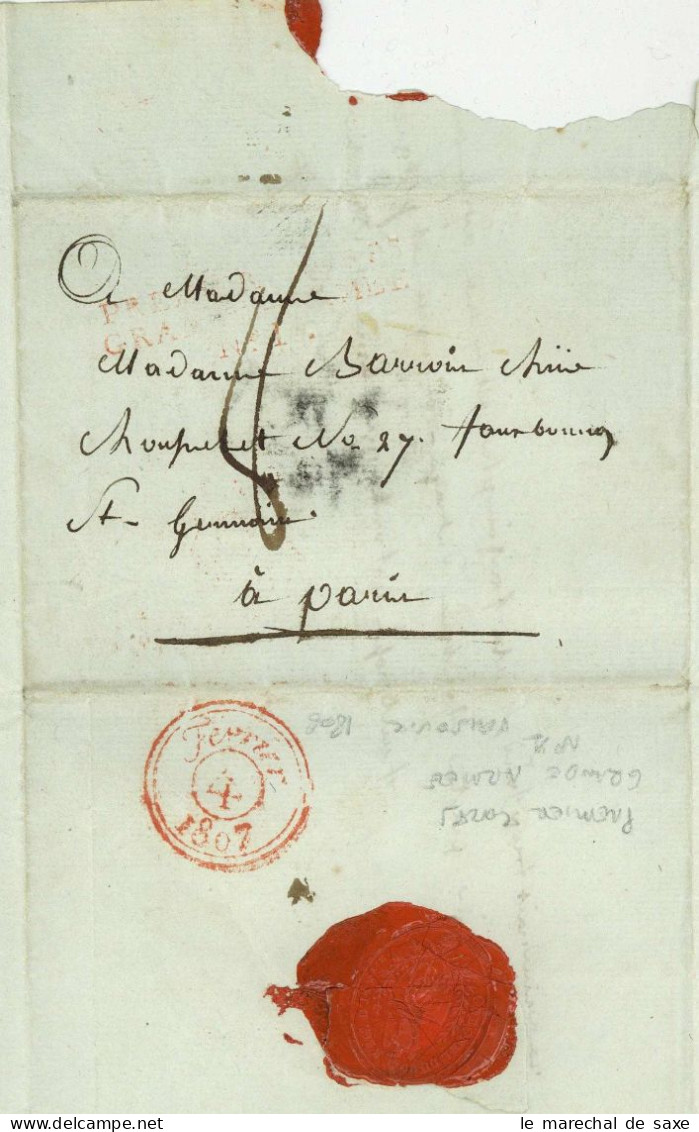 Grande Armee 1807 Pres Varsovie Pologne General Pierre Barrois (1774-1860) Waterloo Autographe Premier Corps Vignette - Personajes Historicos