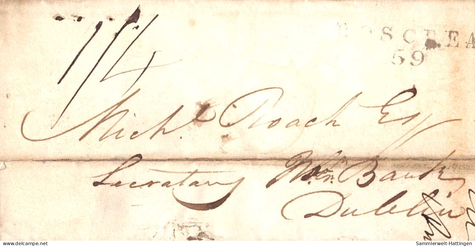 603062 | Ireland 1849  Prepaid Mail From Roscrea To Dublin  | -, -, - - Prephilately