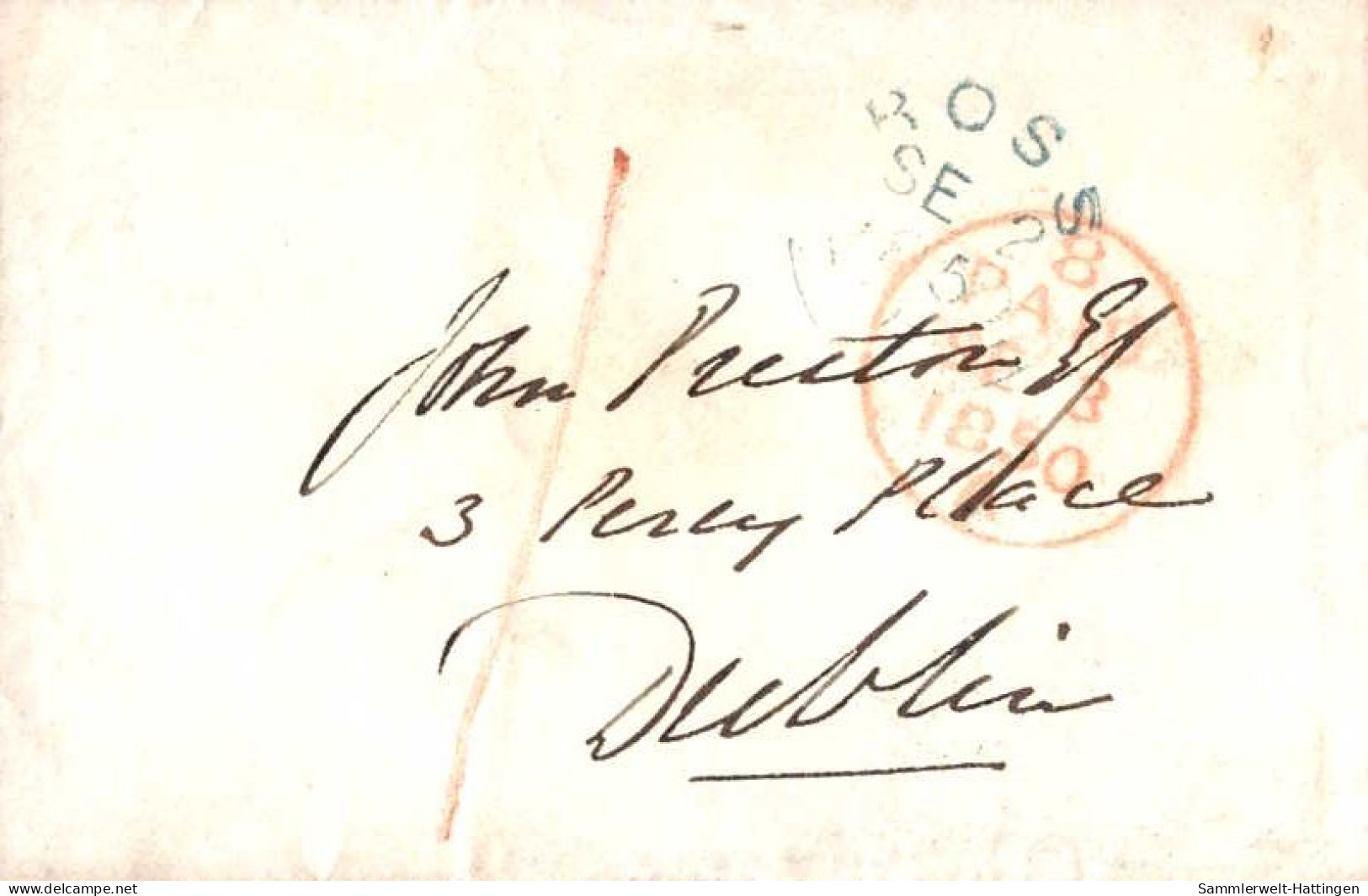 603060 | Ireland 1850  Prepaid Mail From Ross Island To Dublin  | -, -, - - Prephilately