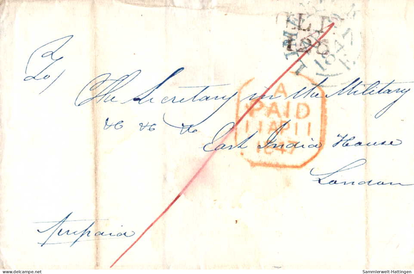 603058 | Ireland 1843  Prepaid Mail From Limmerick To Military Adress In London  | -, -, - - Voorfilatelie