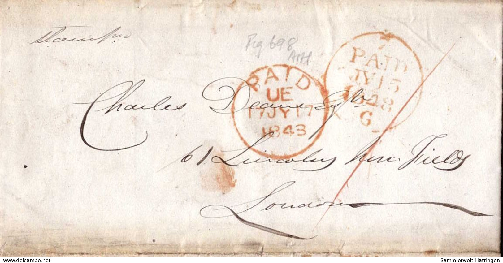 603056 | Ireland 1843  Prepaid Mail From Dublin To London  | - Prephilately