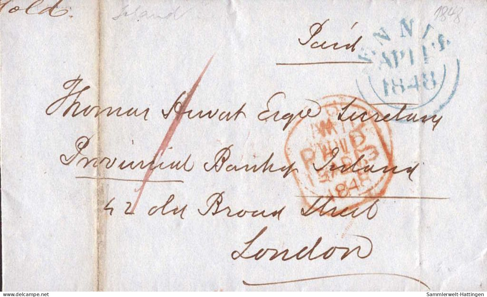 603055 | Ireland, 1848mail From Ennis To London  | - Voorfilatelie