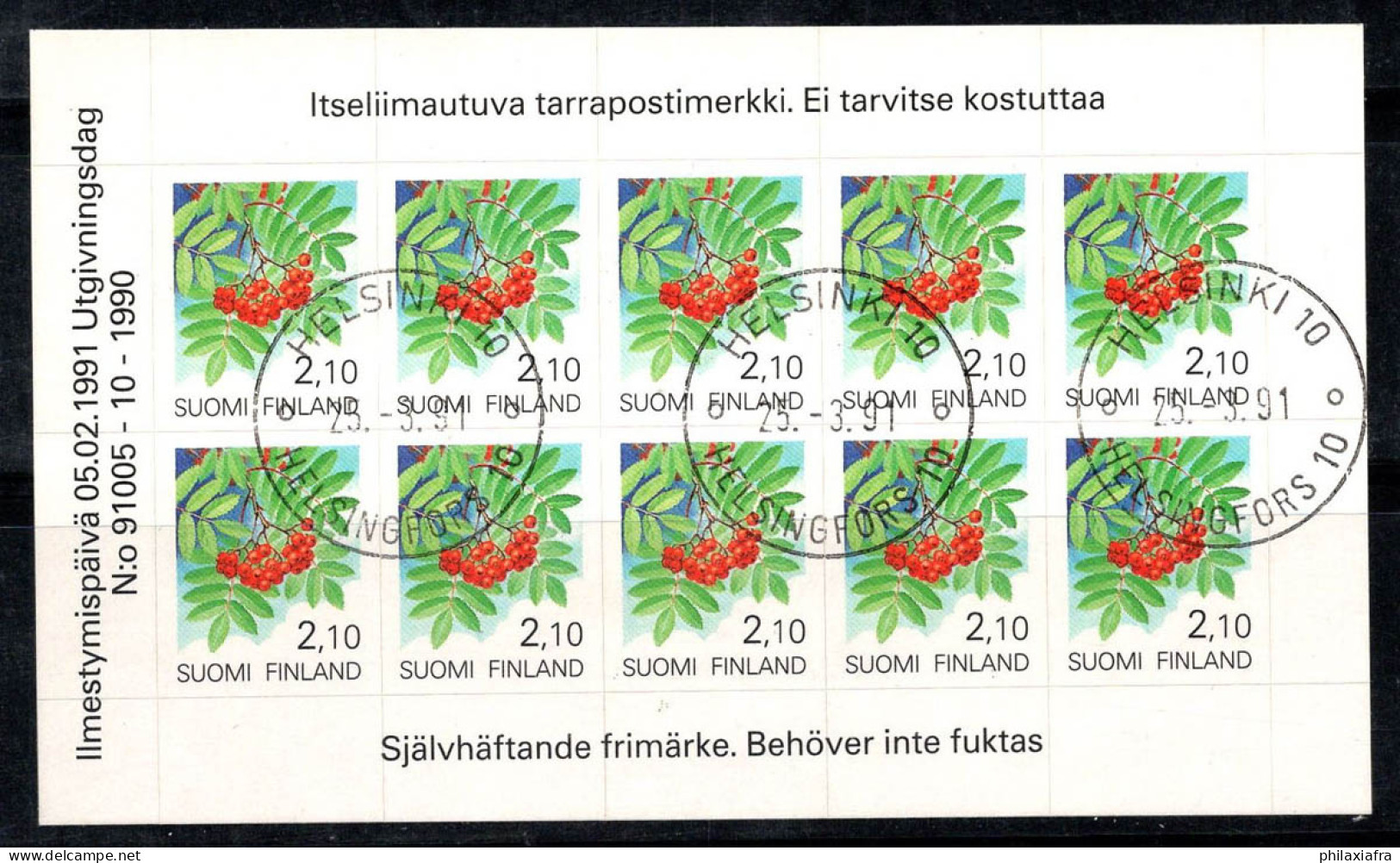 Finlande 1991 Mi. 1129 Carnet 100% Oblitéré Plantes, Fruits, Flore - Carnets