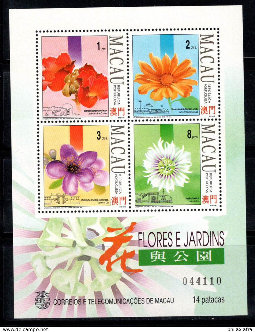 Macao 1993 Mi. Bl. 23 Bloc Feuillet 100% Neuf ** Fleurs, Flore - Blokken & Velletjes