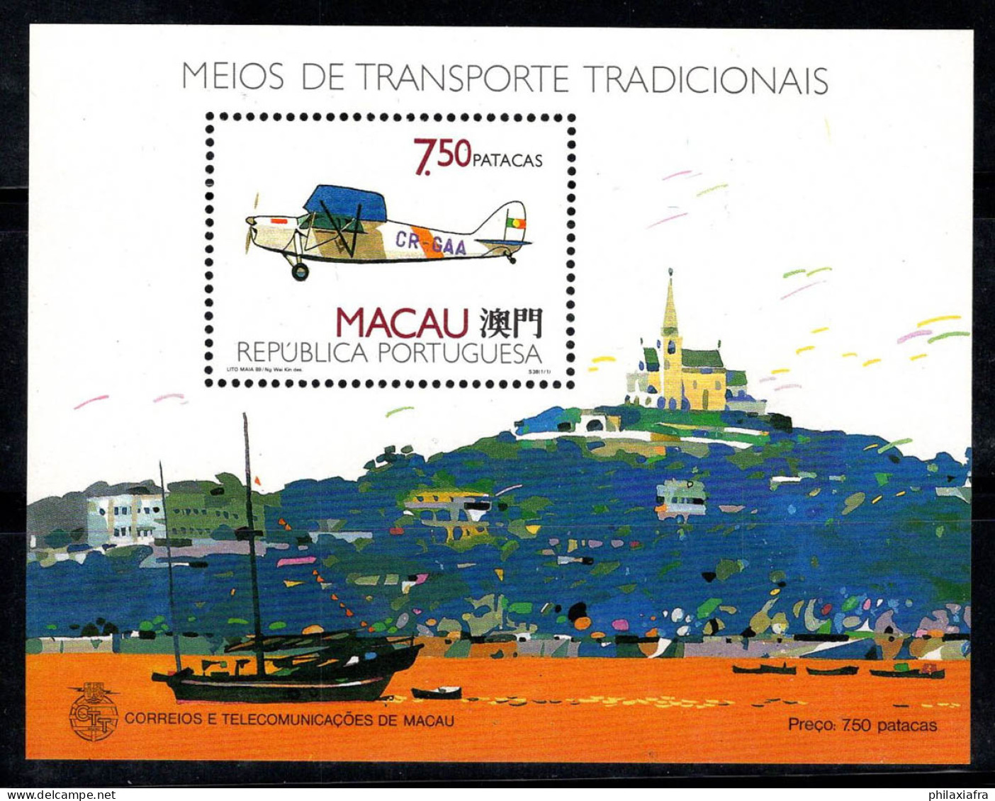 Macao 1989 Mi. Bl. 11 Bloc Feuillet 100% Neuf ** Aéronef - Hojas Bloque