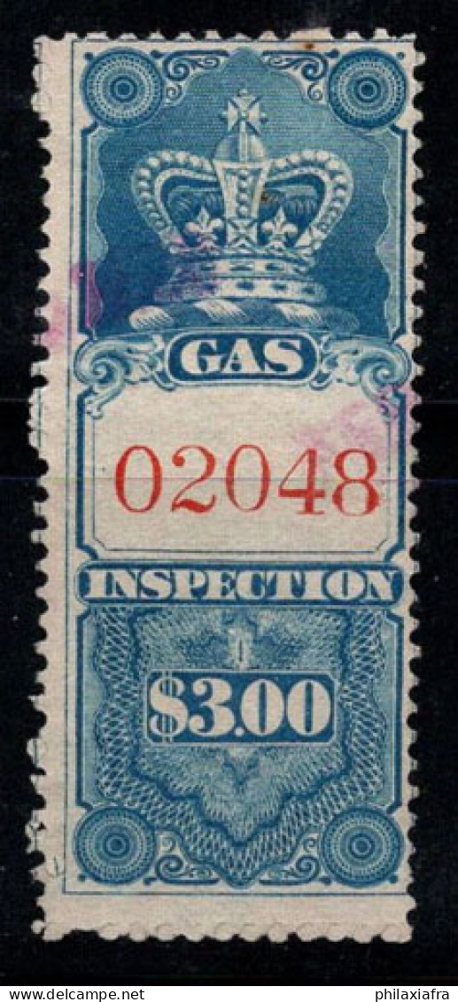 Revenu Canada 1876 Sans Gomme 100% 3 $., Van Dam FG14, Inspection Du Gaz - Fiscale Zegels