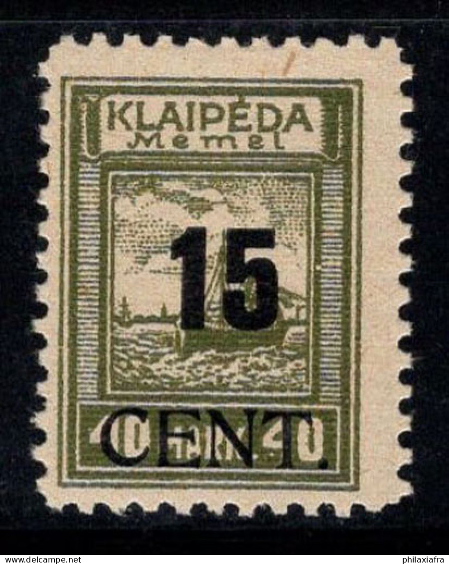 Memel 1923 Mi. 193 Neuf ** 100% Signé BPP, Lituanie, 15 C - Nuevos