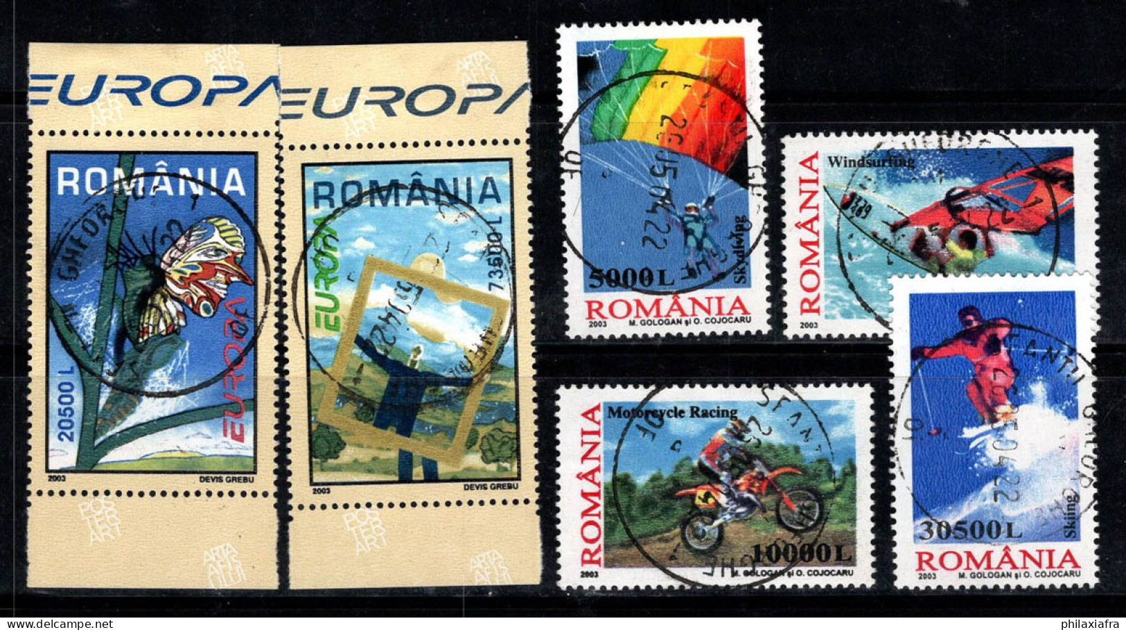 Roumanie 2003 Mi. 5735-5736 Oblitéré 100% 5760-5763, Europe Cept, Sport - Oblitérés