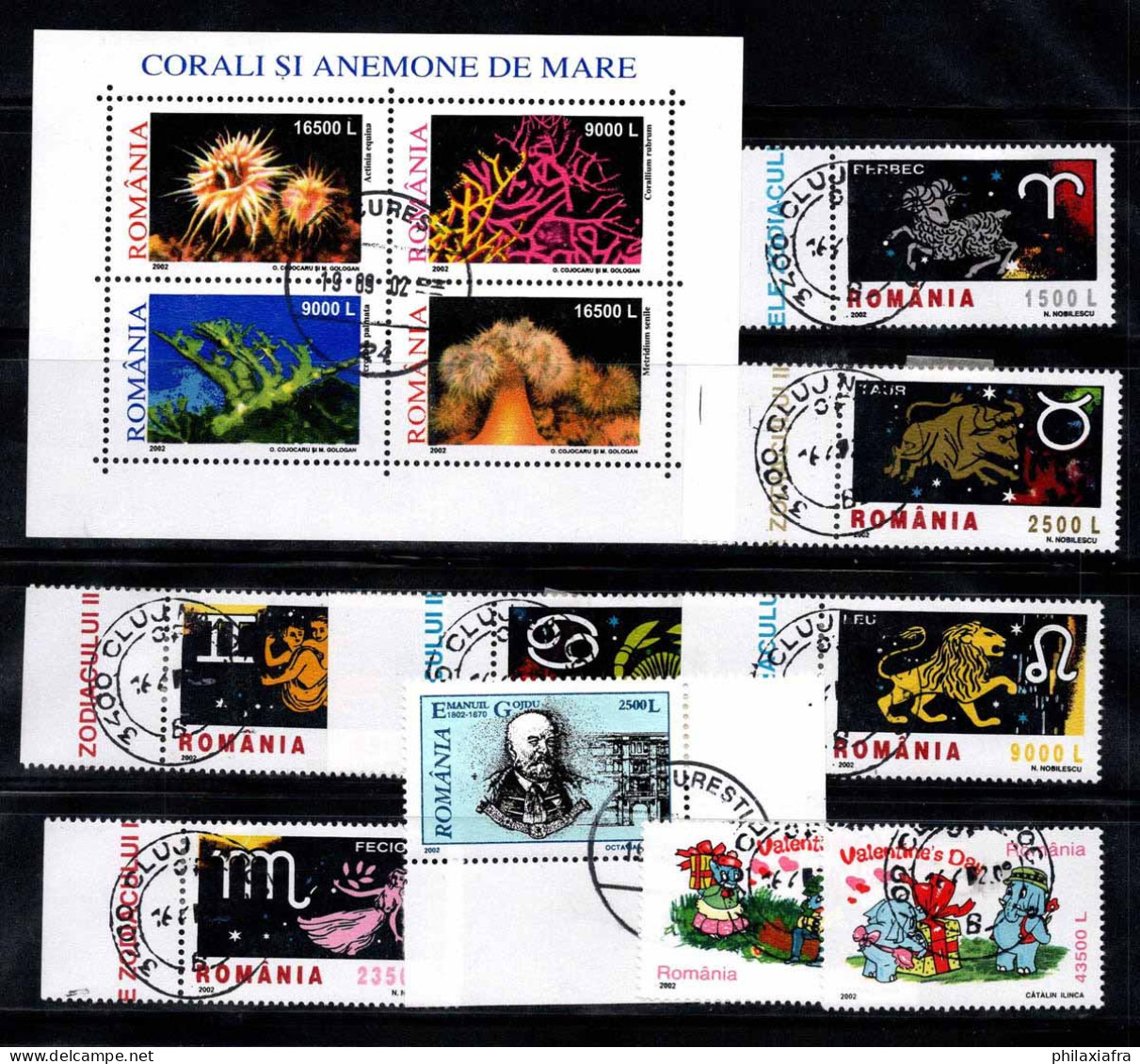 Roumanie 2001 Mi. 5628-5640 Oblitéré 100% Coraux, Zodiaque, Saint-Valentin - Used Stamps