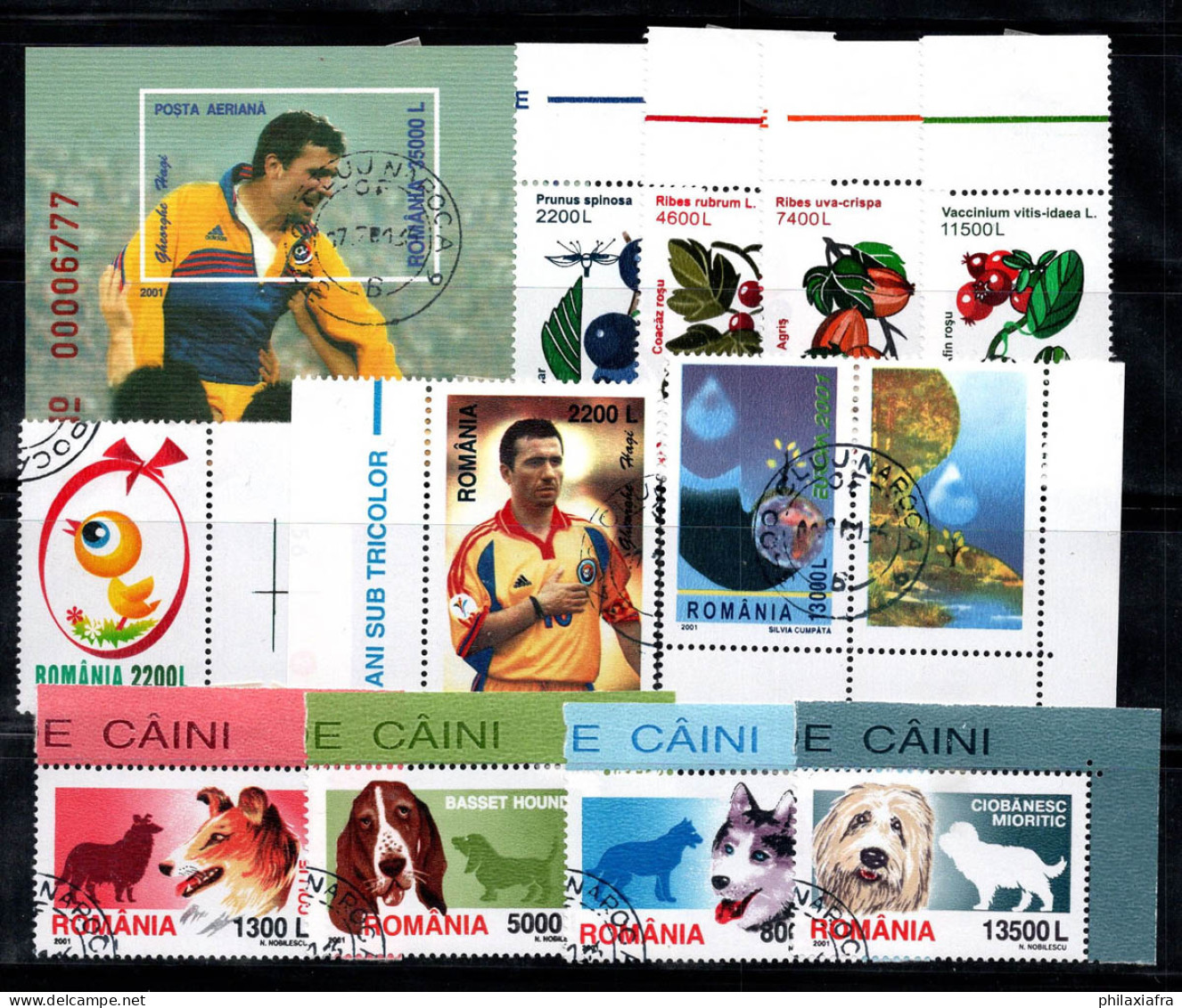 Roumanie 2001 Mi. 5566-5577 Oblitéré 100% Pâques, Fruits, Calcium, Chiens - Used Stamps