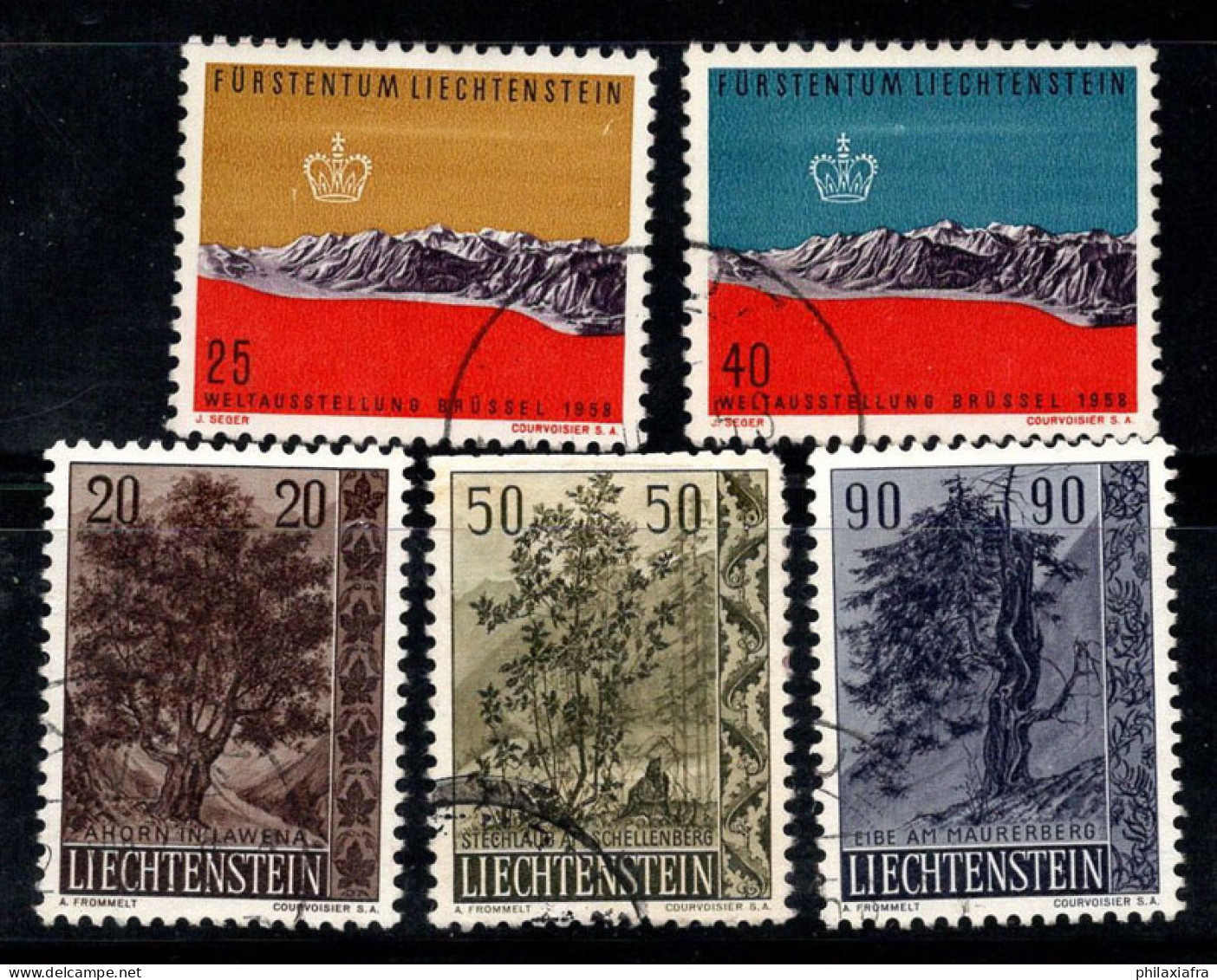 Liechtenstein 1958 Mi. 339-373 Oblitéré 60% Arbres, Flore, Relief - Oblitérés